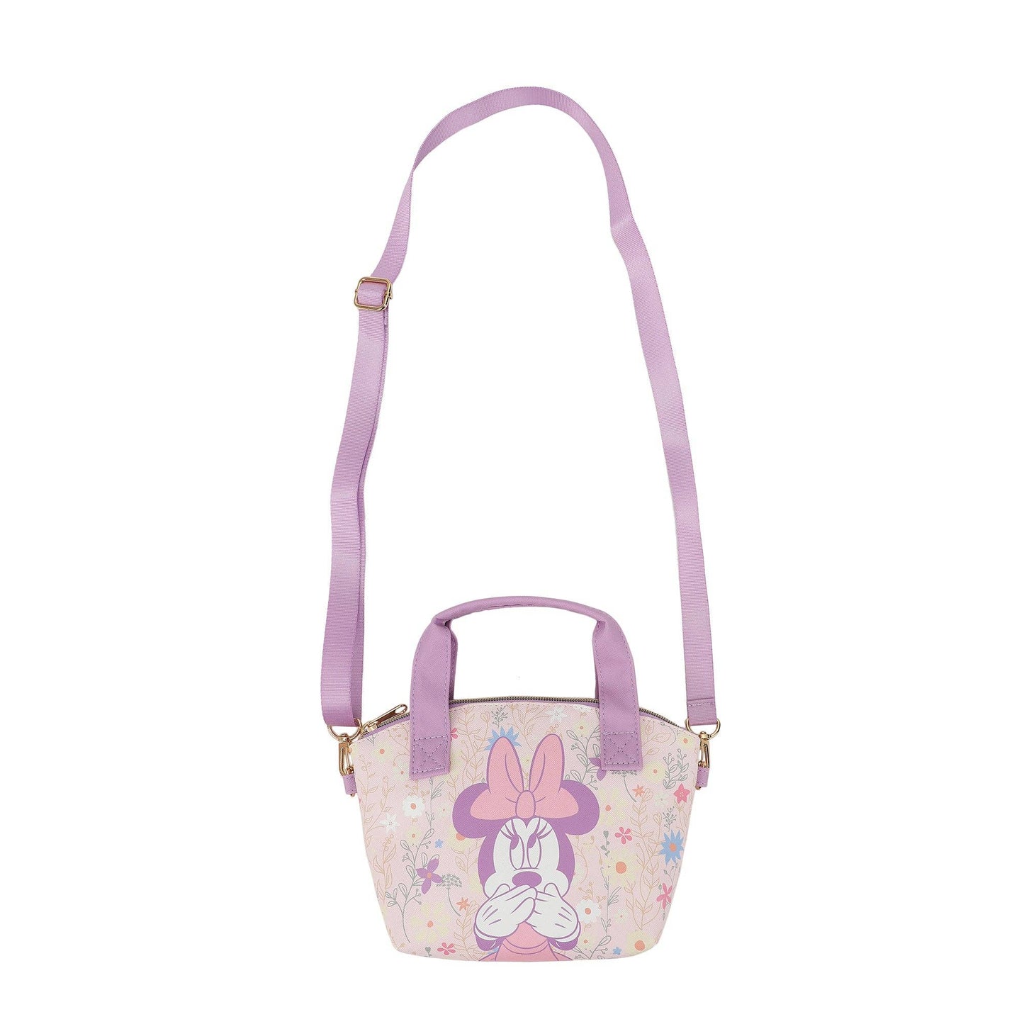 Disney Minnie Mouse Covering Mouth Pose Pink 9.25" Mini PU Handbag